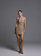 Strapless Beaded Mini Dress