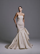 Strapless Mermaid Dress with Asymmetrical Draping