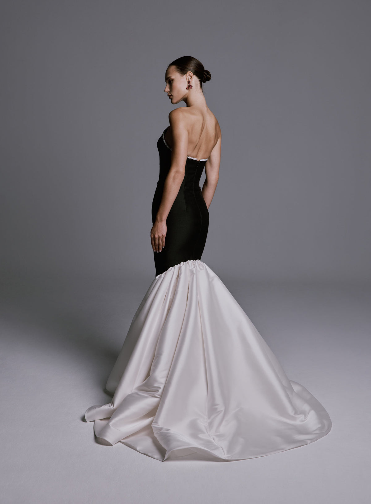 Strapless Mermaid Dress with Pearl Beading