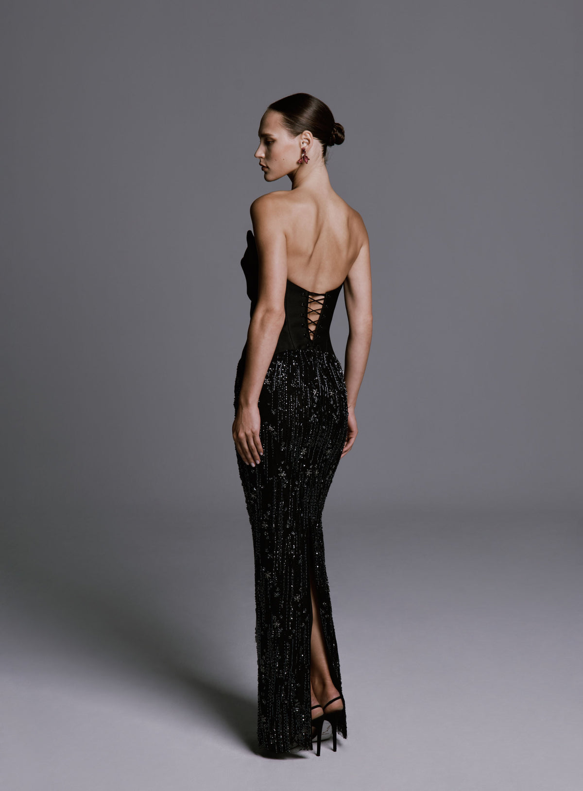 Strapless Cateye Dress with Beading