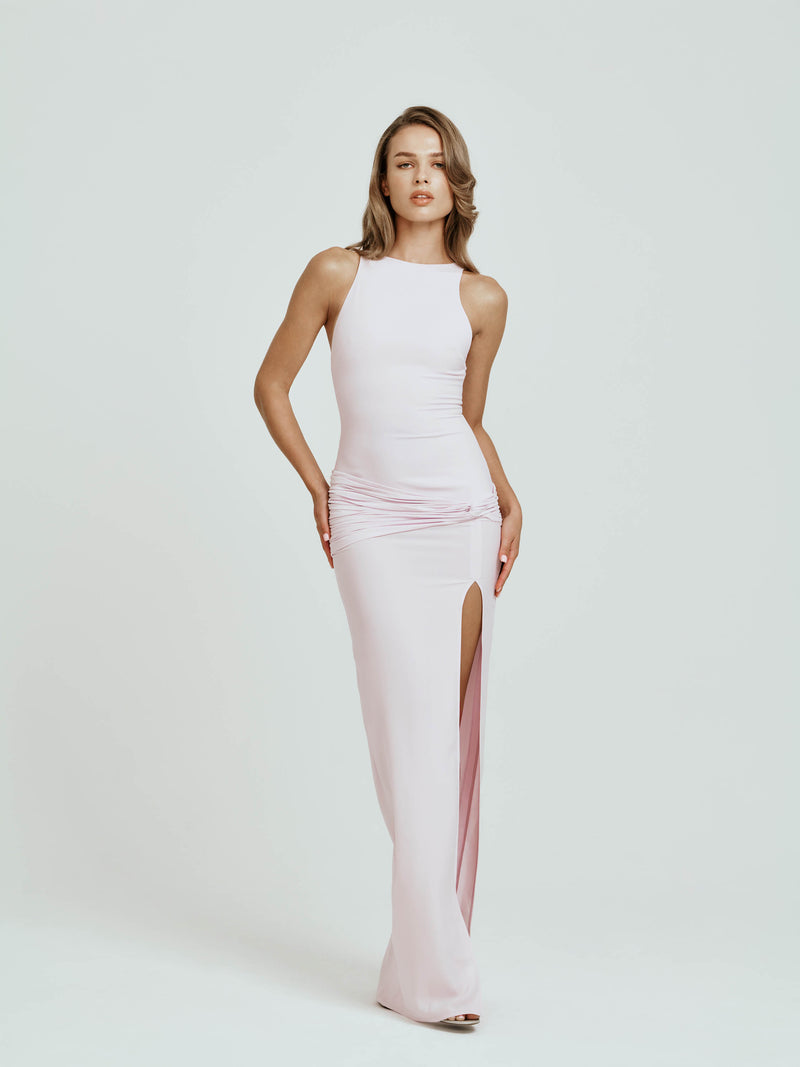 Stretch Crepe Dress with Ruching