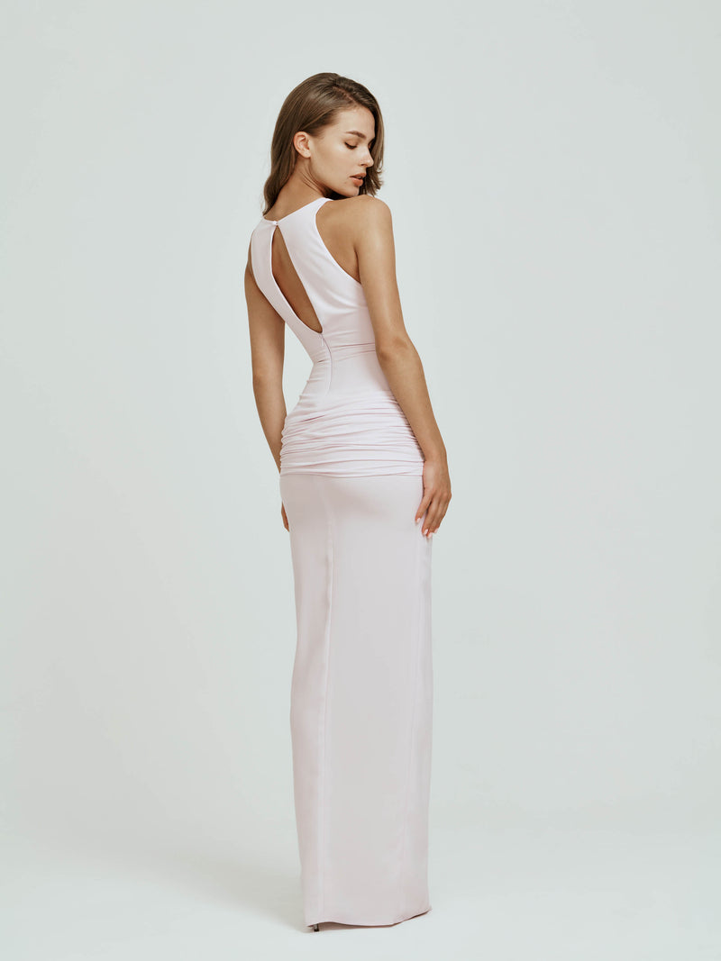Stretch Crepe Dress with Ruching