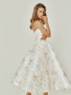 Printed Sequin Midi Dress