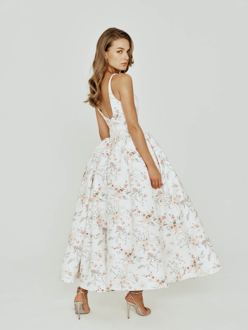 Basque Waist Scoopneck Dress
