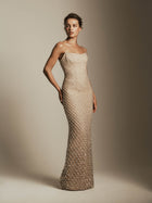 Strapless Dress with Pearl Beading
