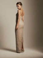 Strapless Dress with Pearl Beading
