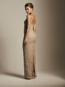 Strapless Dress with Pearl Beading