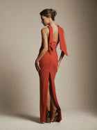 Strapless Dress with Neckline Cutout and Scarf