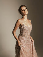Basque Waist Dress with Beading